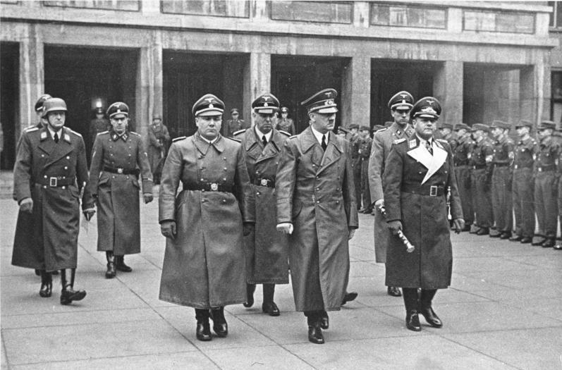 Adolf Hitler at the funeral for Luftwaffe Oberst Werner Moelders in Berlin